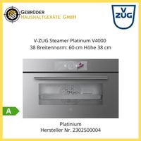 V-ZUG Steamer Steamer V4000 38,Breitennorm: 60 cm,Höhe 38,cm