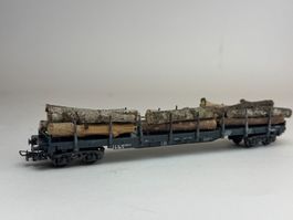 HR-  Liliput Container/ Rungenwagen mit kurzer Holzladung