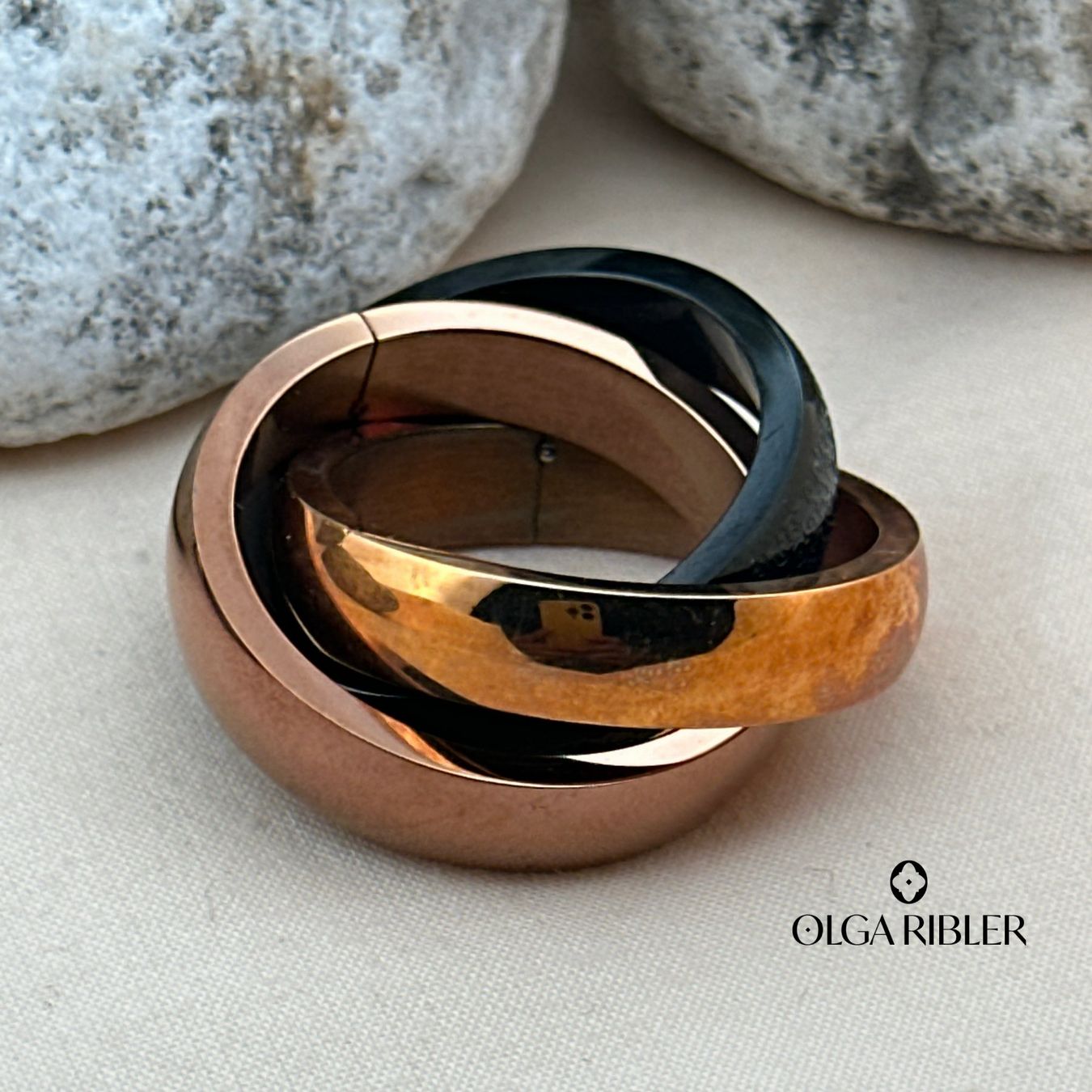 Olga Ribler Ringe: Edelstahl 3 in 1 Ring 3color Ringgrösse 60 – Neu (gemäss Beschreibung) aus Luzern von Schmuckoutlet 2
