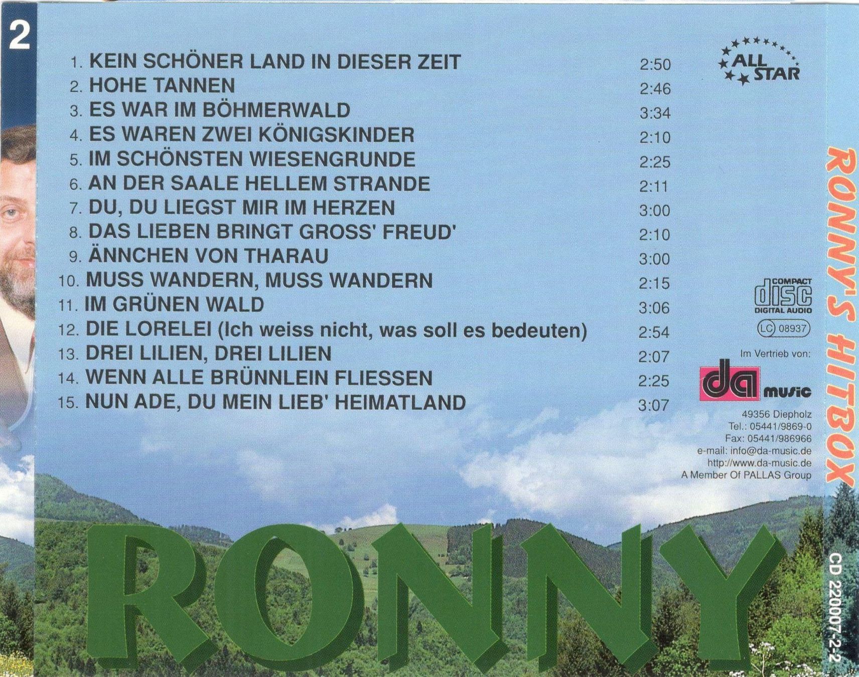 CDs: Ronny CD Ronny's Hitbox Vol. 2 – D'occasion à St. Margarethen TG par ursk10 1