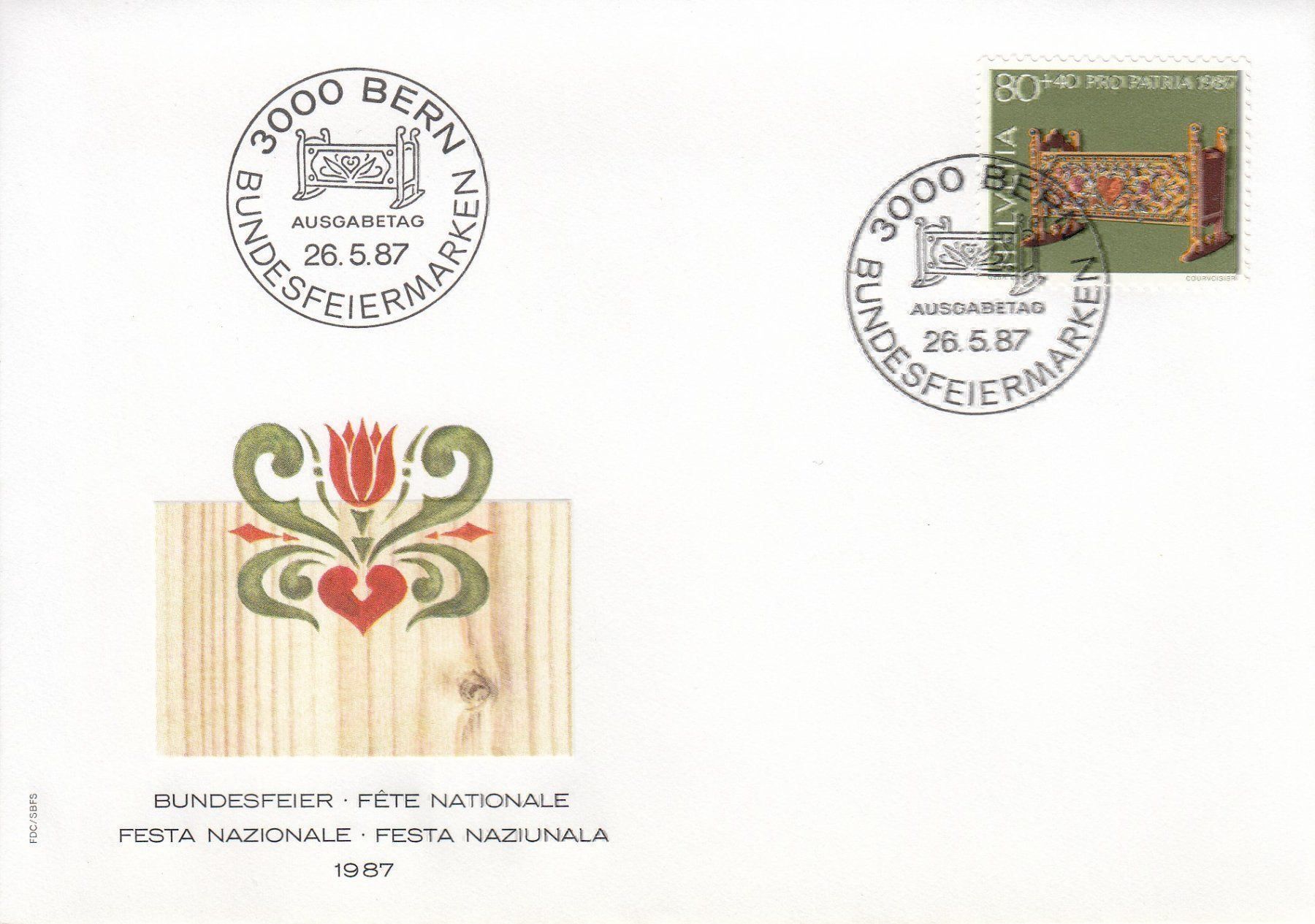 Tutti i francobolli: 1987 Pro Patria 4 FDC – Usato da Spreitenbach venduto da Mustang_1105 2
