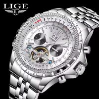 Edler Chronograph Uhr Automatik Armbanduhr Herrenuhr Weiss