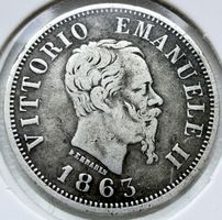 Italien 50 Centesimi 1863 M BN • Vittorio Emanuele II • 