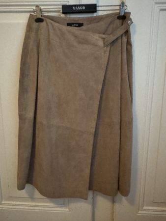 ARMA Suede Leather Wrap Skirt - Size 36