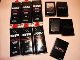 6x zippo Original benzin + 3 gratis Feuerzeuge marke ZORR