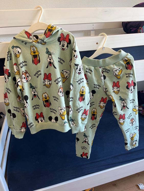 Mädchen Jogginganzug 2-teilig Mit Blumen-Herz-Print - Sweatshirt & Hose Set