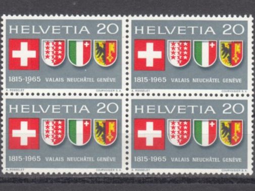 Tutti i francobolli: SBK 432 im 4er-Block postfrisch mit Abart – Usato da Bürglen TG venduto da StampGraf