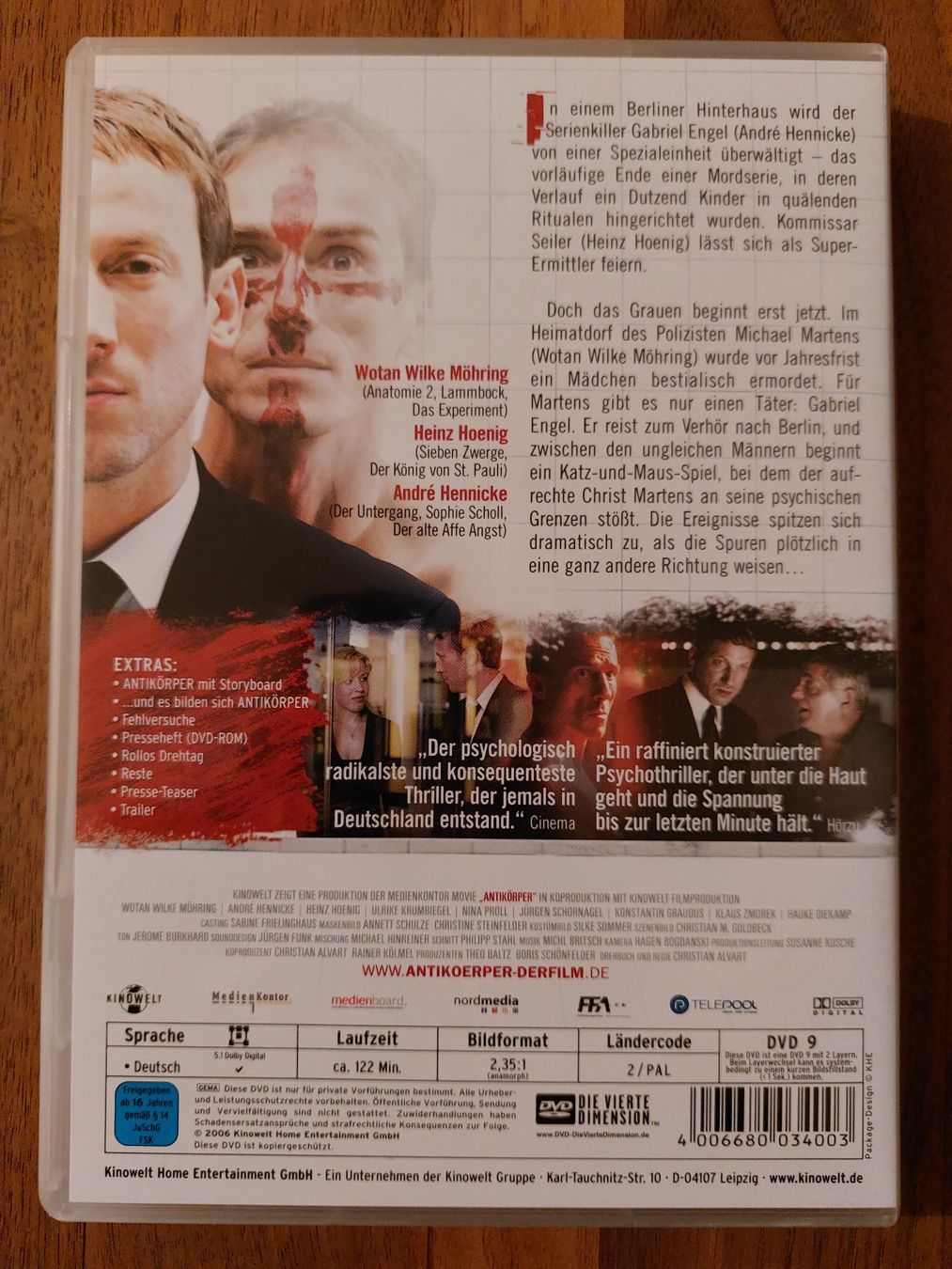 Tutti i DVDs: DVD - Antikörper – Usato da Rheinfelden venduto da FilmAuktion 1