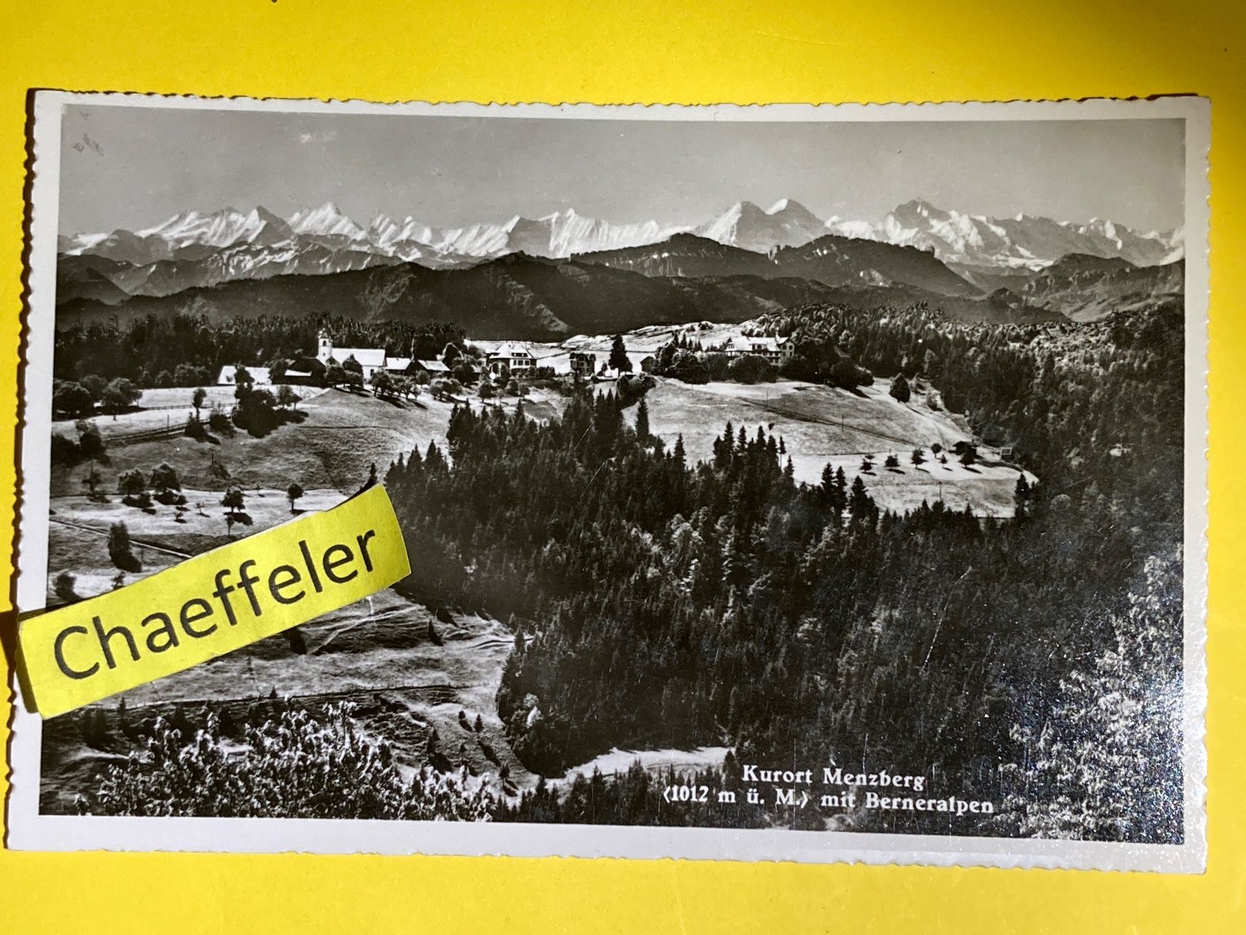 Ansichtskarten: Kurort Menzberg mit Berneralpen – Gebraucht aus Zürich von Chaeffeler