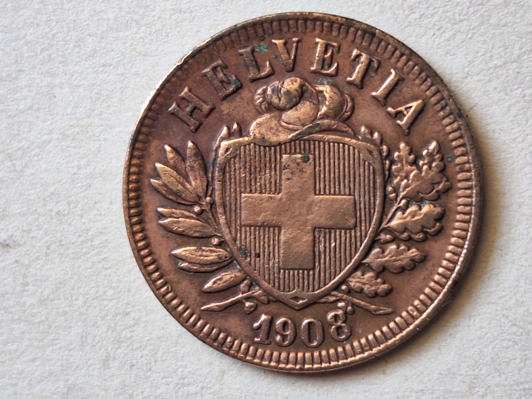 Alle Münzen: 2cts 1908  SS – Gebraucht aus Couvet von zeze03