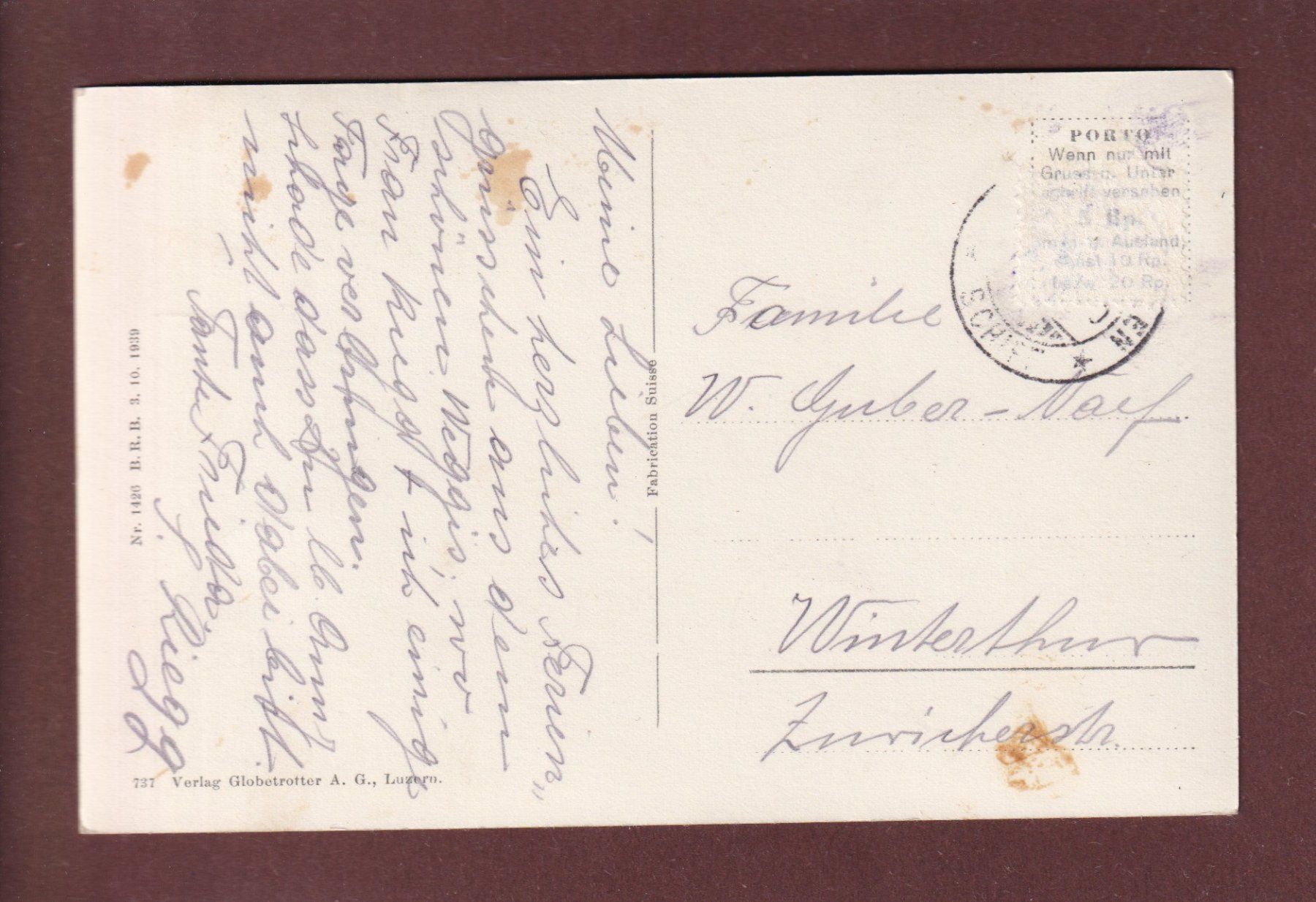 Cartoline postali: WEGGIS - Hotel Pension Eden – Usato da Pully venduto da nicecards 1