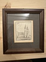 Original Radierung «Kloster» gerahmt, signiert Gorth '87.