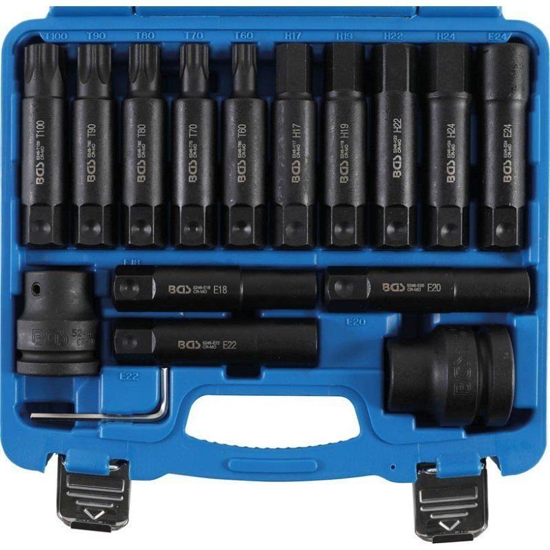 Tutti gli attrezzi: Bit-Satz, Torx 60 -T100, Inbus 17 -24mm, E-Profil: E18 - E24 – Nuovo e nell'imballaggio originale da Dietikon venduto da Numis8953