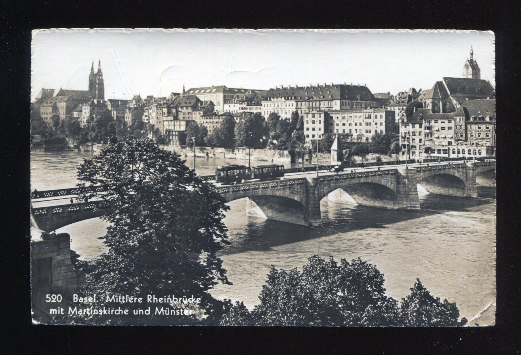 Ansichtskarten: Basel, Mittlere Rheinbrücke – Gebraucht aus Aarau von Elmaar41