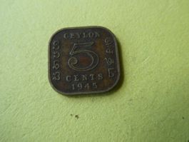 Ceylon 1945, 5 Cents