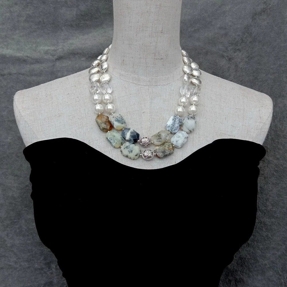 Catenine: Weiss Opal Perlen Halskette Collier Opale Perle blanche – Nuovo (secondo la descrizione) da Prilly venduto da ilyria73 5