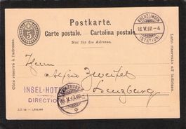 GS 5 Rp,Konstanz,18.V.1897 Stabstempel Insel-Hotel Direktion