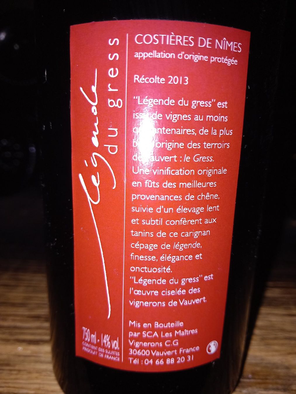 Vino: Legende du gress costieres de nimes 2013 – Nuovo (secondo la descrizione) da Le locle venduto da juliensaran 3