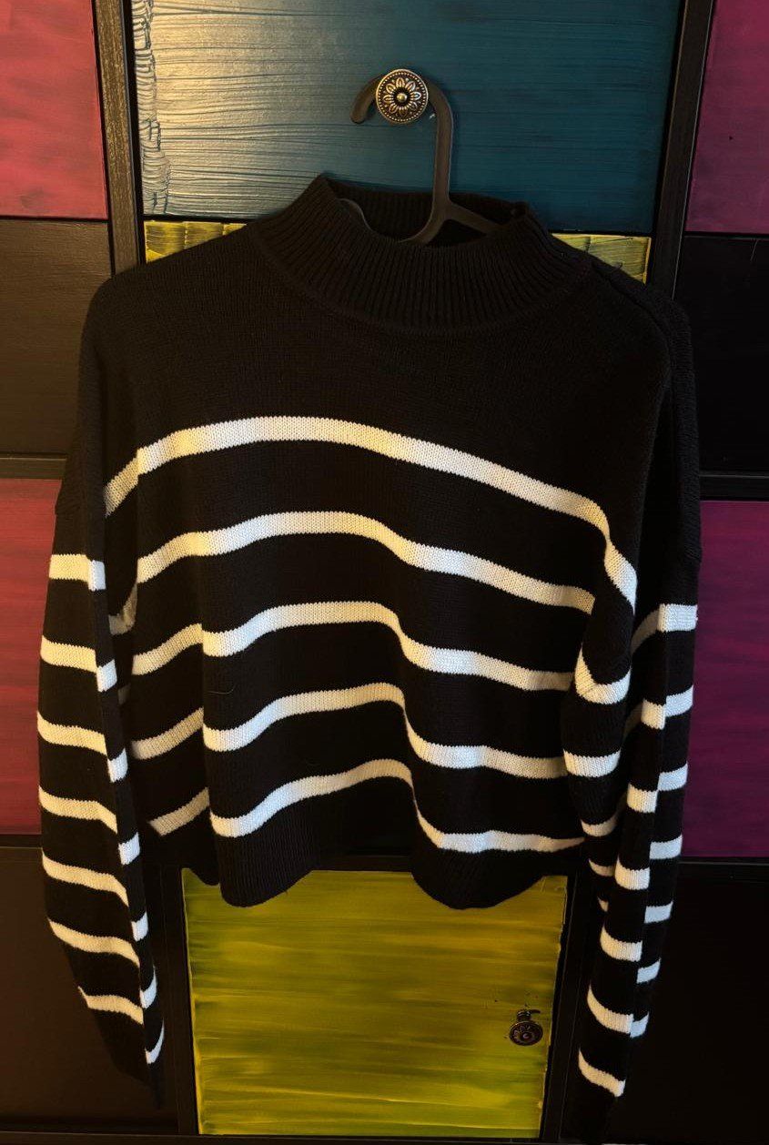 H&M Maglioni & Felpe: Schöner H&M Strickpullover, weiss gestreift, Gr. S – Usato da Bülach venduto da reaos 1