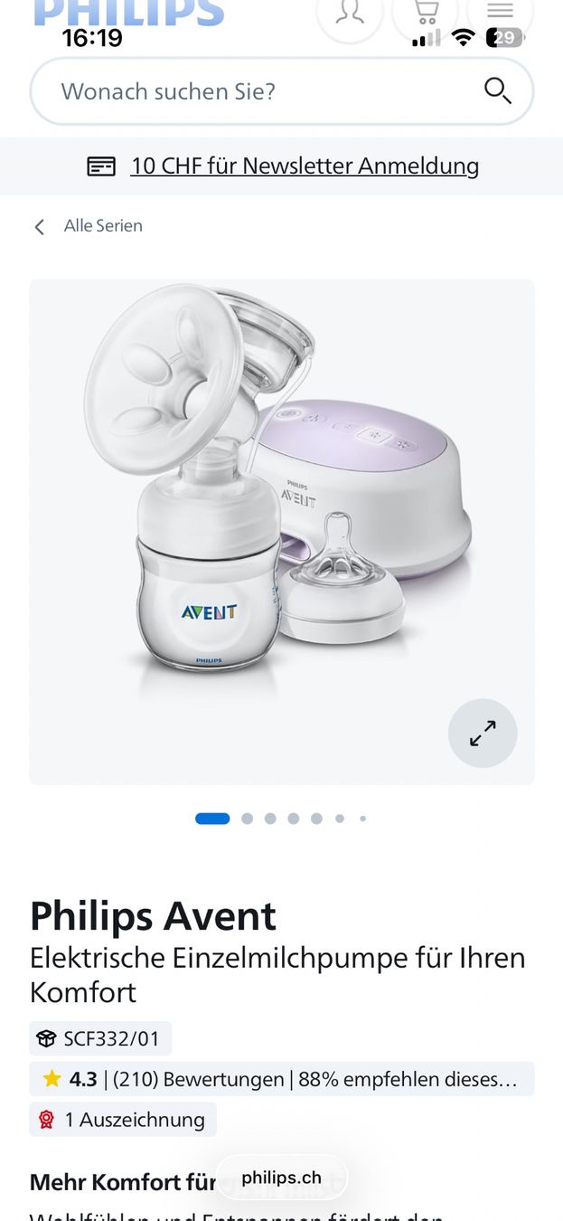 Philips Accessori per l’allattamento: Philips Avent elektrische Milchpumpe – Usato da Frenkendorf venduto da RiannaS 2