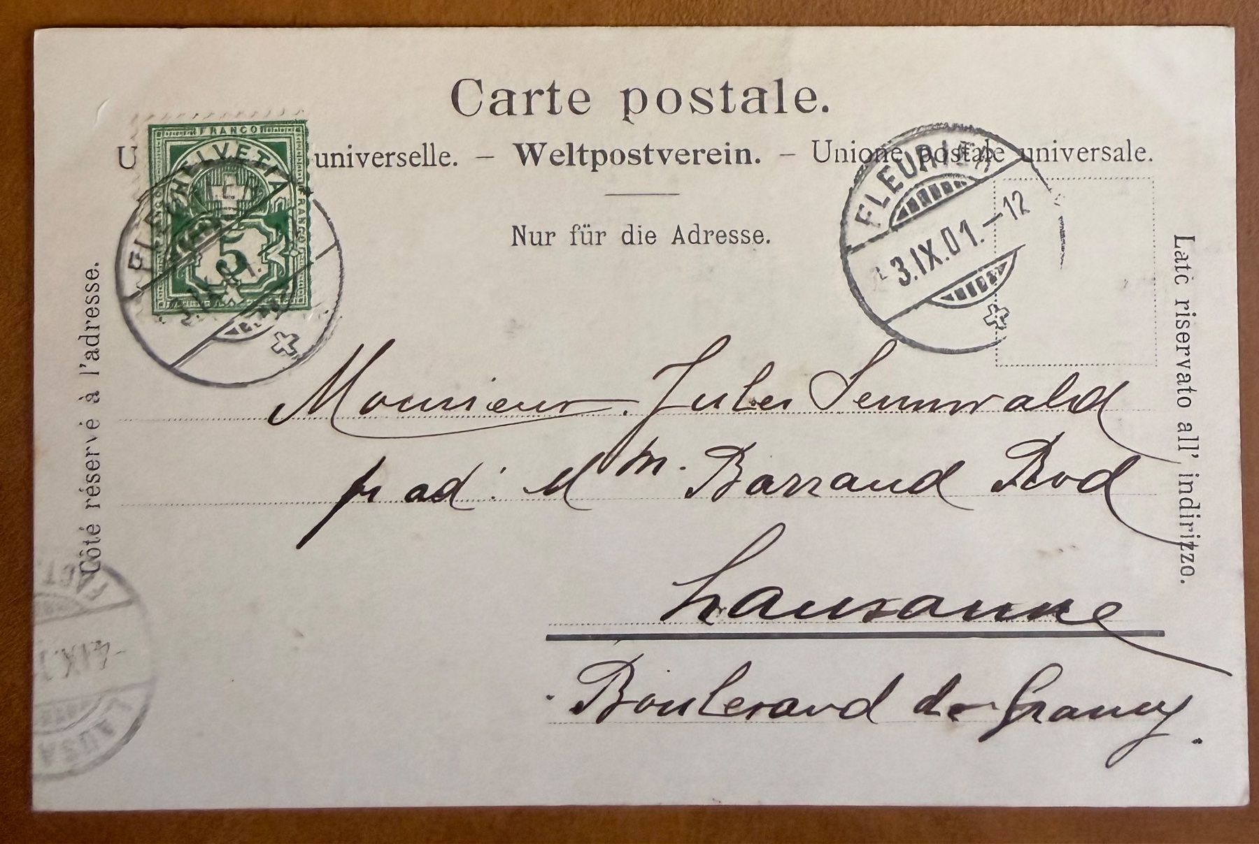 Cartoline postali: Val de Travers - La Pouetta Raisse 1901 – Usato da Lutry venduto da Ediego 1
