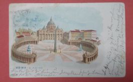 Antike Ansichtskarte Rom, S. Pietro 4.10.1900, gelaufen