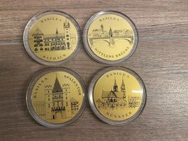 Sandoz Glas-Untersetzer Basel Vintage 8 cm