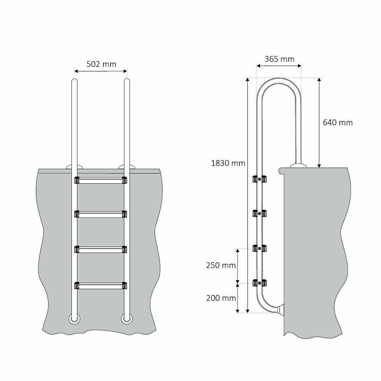 Scale: ZELSIUS Pool & Schwimmbad Leiter V2A – Nuovo e nell'imballaggio originale da Bottighofen venduto da zaap 1