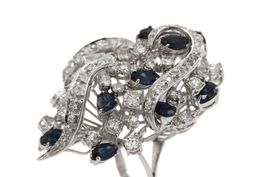 mposanter Saphir Brillant Ring 18K Weissgold *S3402