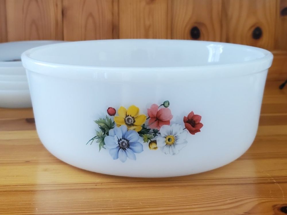Plat De Cuisson Ancien Arcopal – Décor Fleuri – Années 70