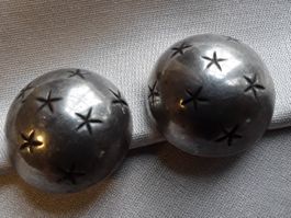 Vintage runde Silber Ohrclips 70er Jahre