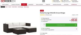 Gartenmöbel Rattanlounge MALIBU braun/beige