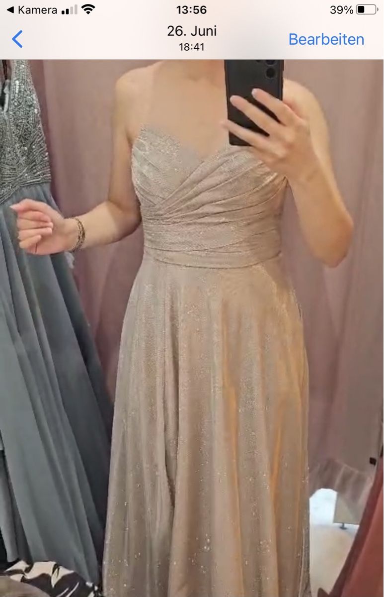 Vestiti: Abendkleid JAKES glitzernd champagne Grösse 34  – Usato da Dübendorf venduto da nela123