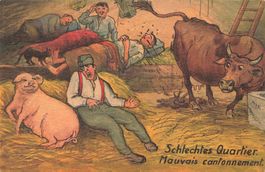 Schweiz Militärpostkarte schlechtes Quartier
