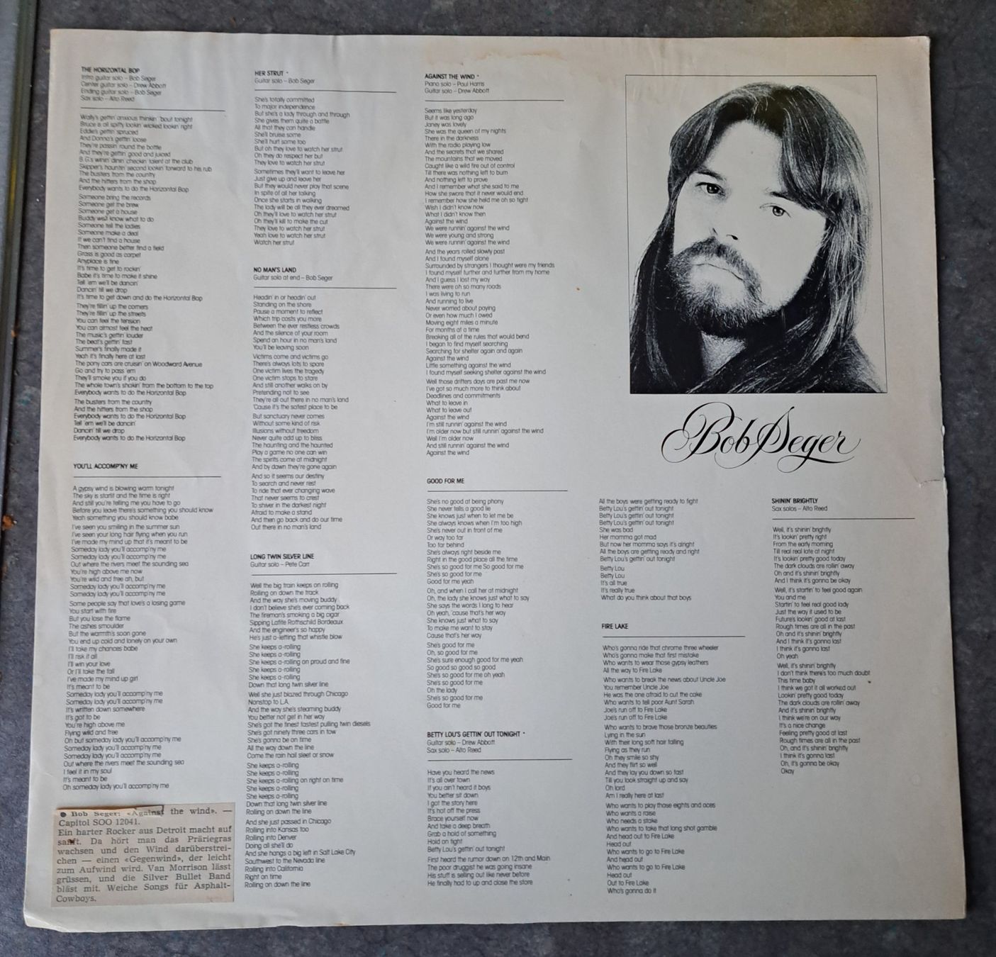 Schallplatten: Bob Seger - Against The Wind LP Vinyl Platte – Gebraucht aus Solothurn von Temple_of_Triton 3