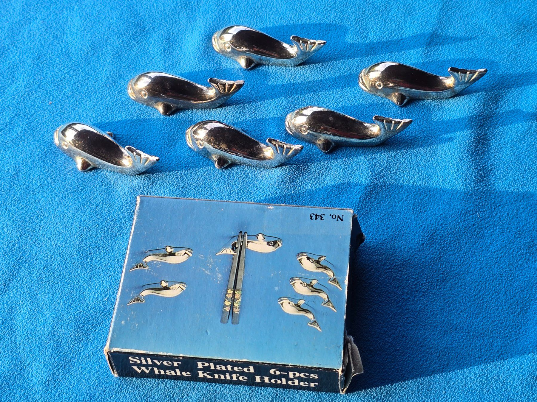 Set di posate: Porte-couteaux baleine plaqué argent 6 pcs – Usato da versoix venduto da moonkey02 3