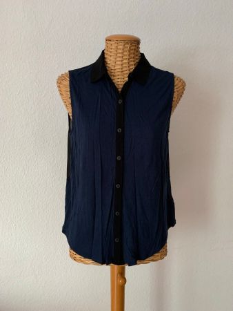 COOPERATIVE - Blusentop blau-schwarz S