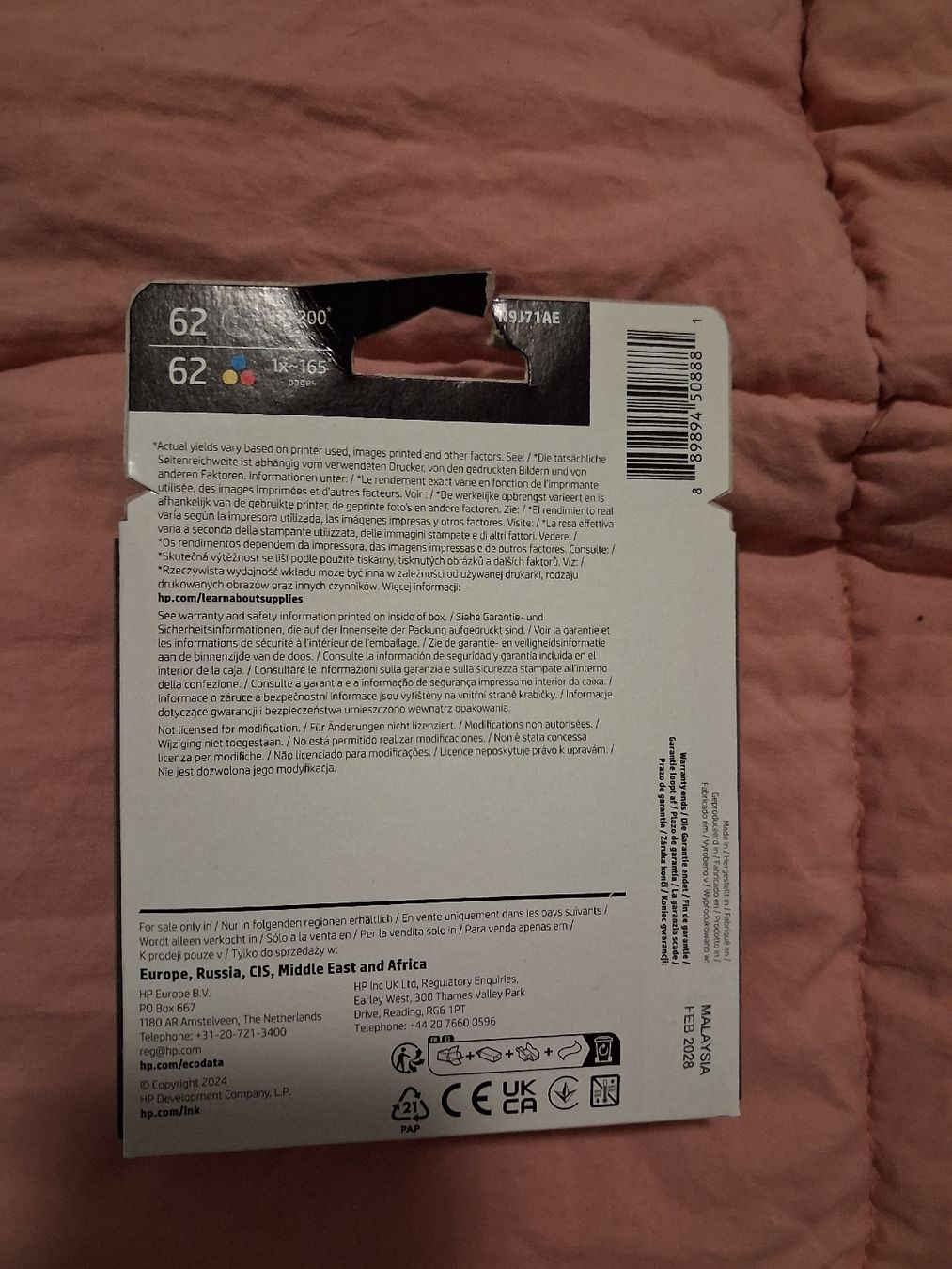 Druckerpatronen & Toner: HP 62 2-pack cartucce originali nero e tricolore – Neu und originalverpackt aus Jona von MirkoAltad 1