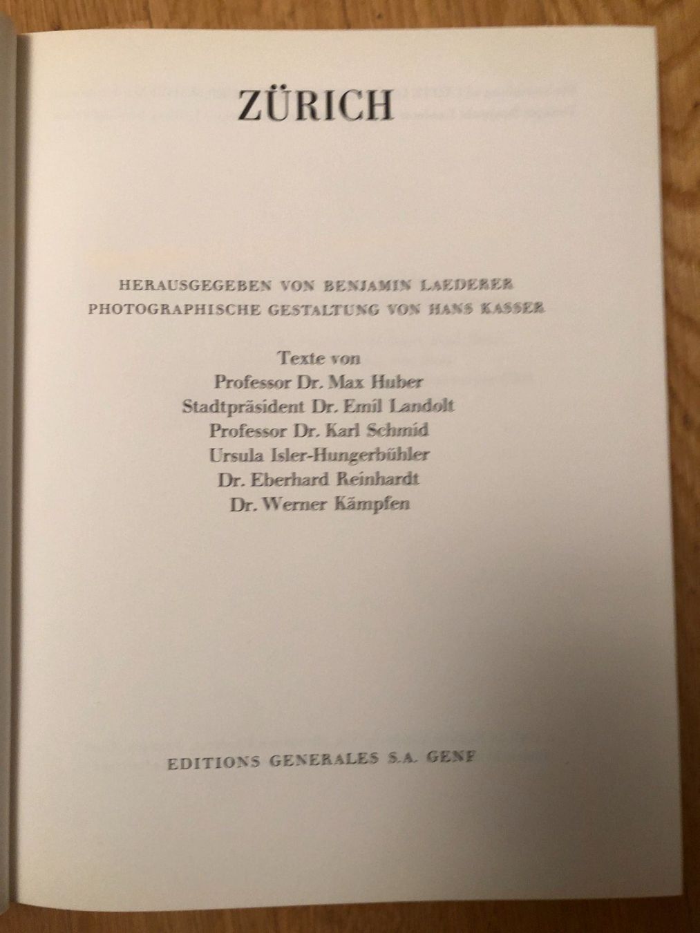 Libri: Benjamin Laederer: Zürich. – Usato da Zürich venduto da allp 2