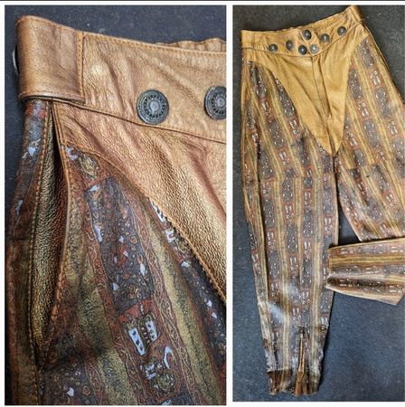✨️Superschönes Unikat-Vintage Lederhose  Gr. 34 Kupfergold