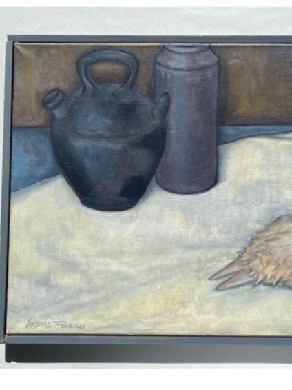 Dipinti: Still Life Painting with Pitcher and Seashell, Signed – Usato da Zürich venduto da lesgarcons 1