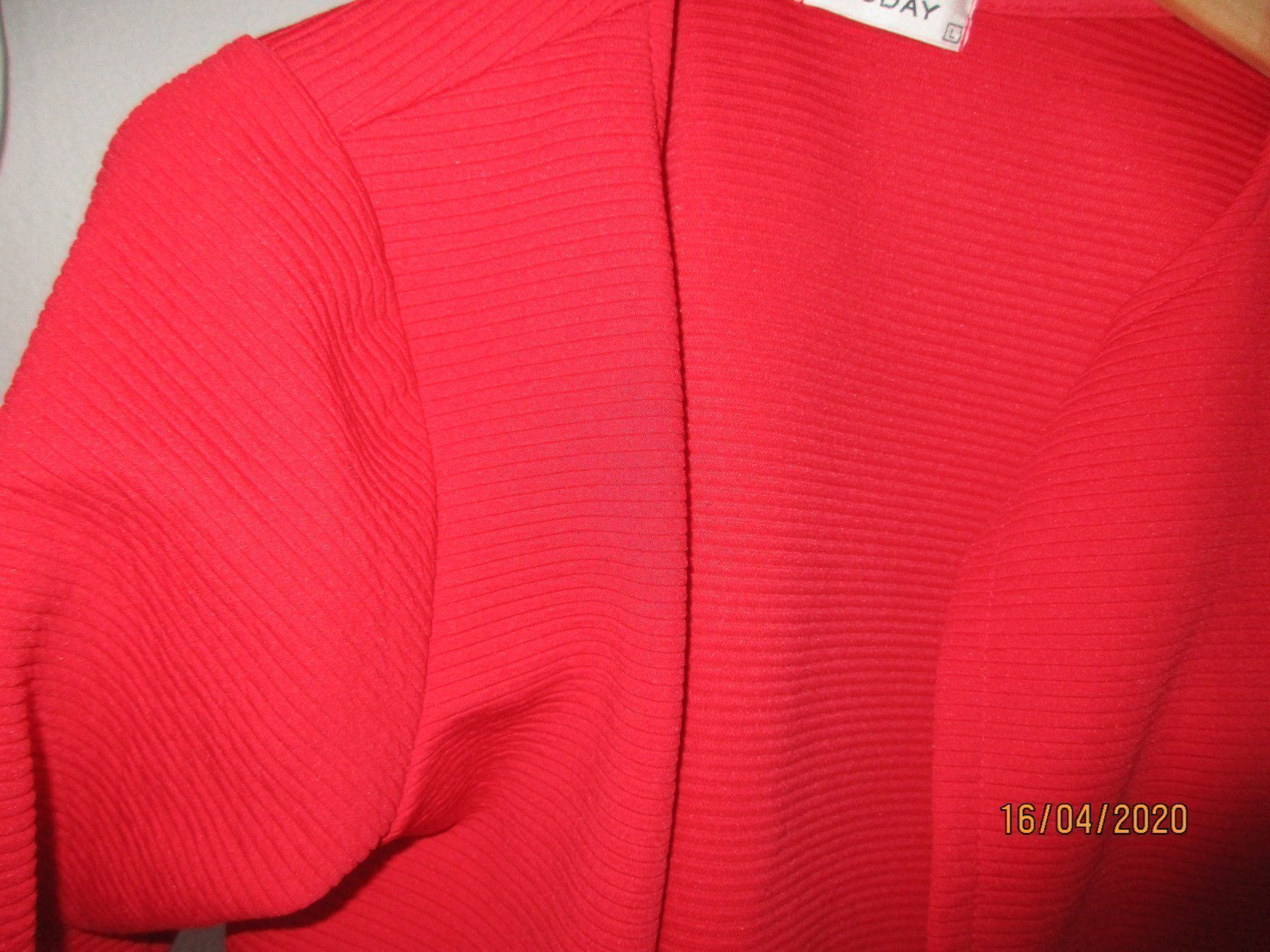 Jacken: Blazer gerippt rot länger L – Gebraucht aus Ottenbach von Claurin 1