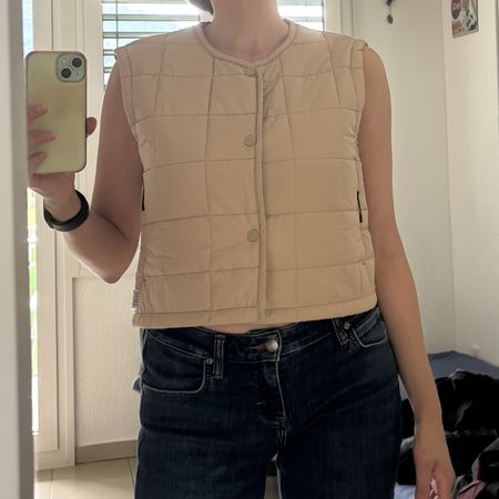 Weste Rains gesteppt beige Grösse XS
