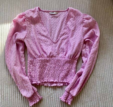 Only Bluse Oberteil Shirt Top Pink Rosa Boho Country Gr. XS