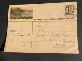 alte Postkarte Beckenried (1953)