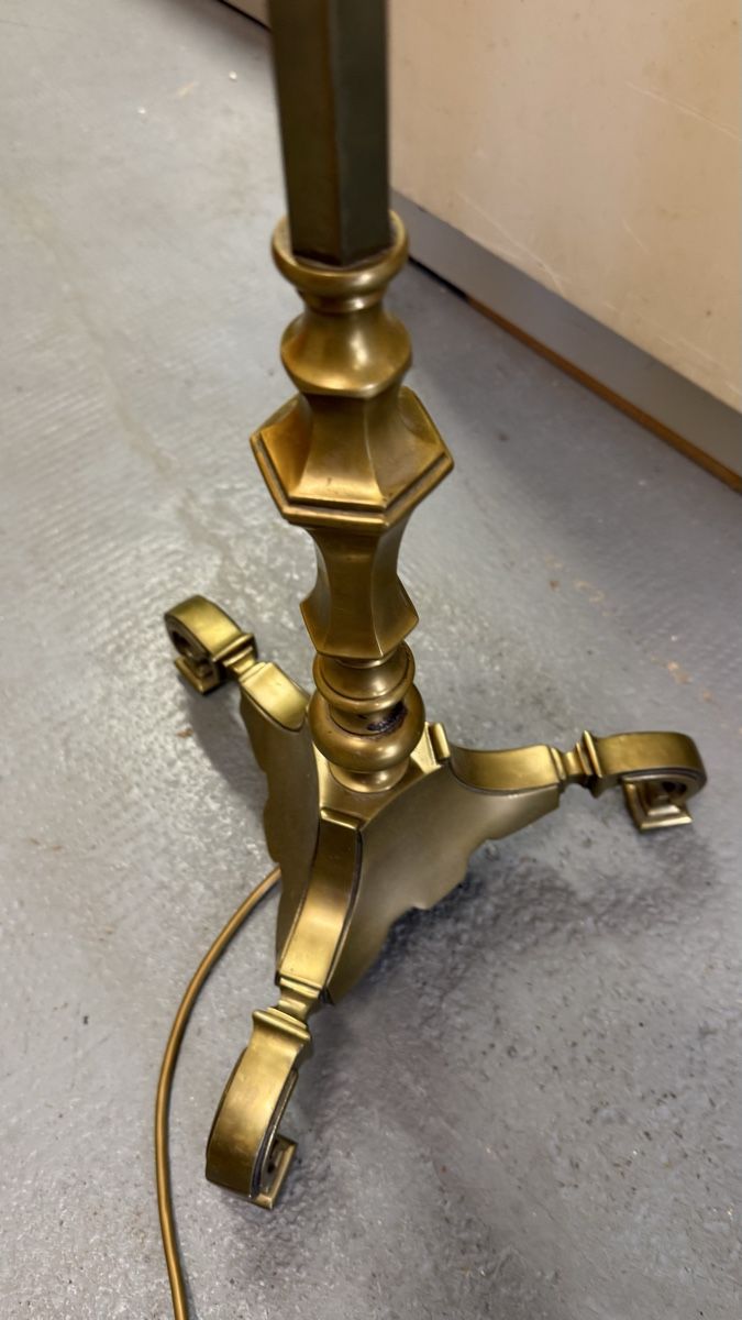 Lampade: Antike Stehlampe Messing mit Lampenschirm – Usato da Wollerau venduto da Shaktidream 6