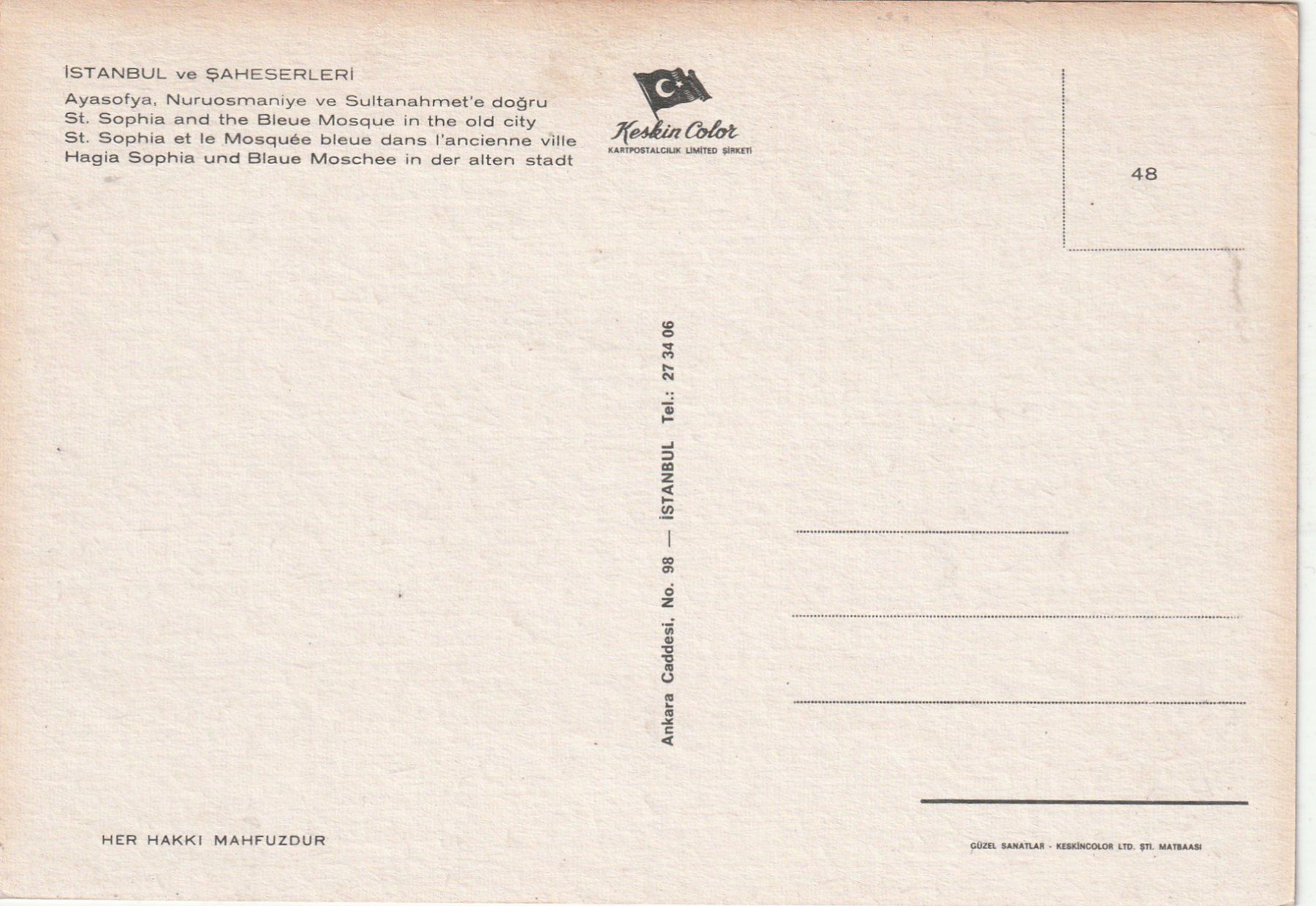 Cartoline postali: Instanbul – Usato da Lumbrein venduto da made02 1