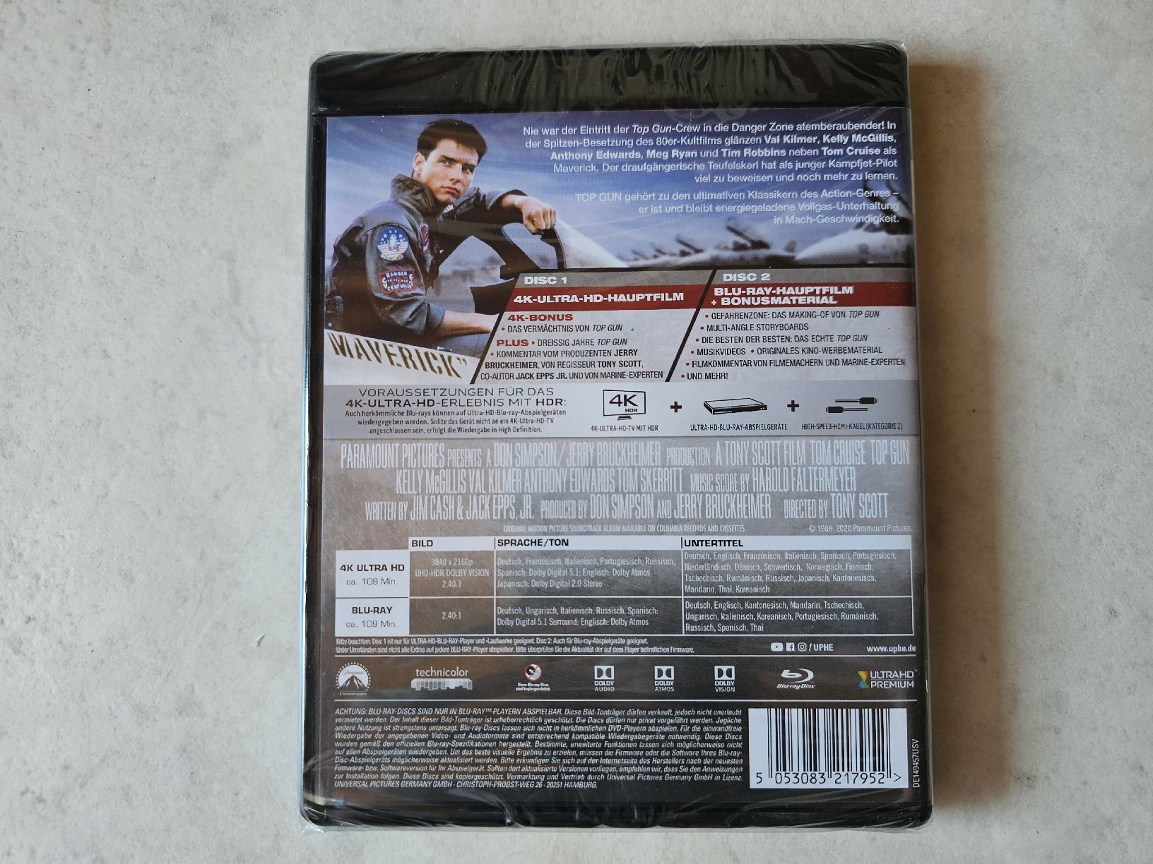 Alle DVDs: Top Gun  /  Bluray 4k  -  Fabrikneu – Neu und originalverpackt aus Schneisingen von backstore24 1