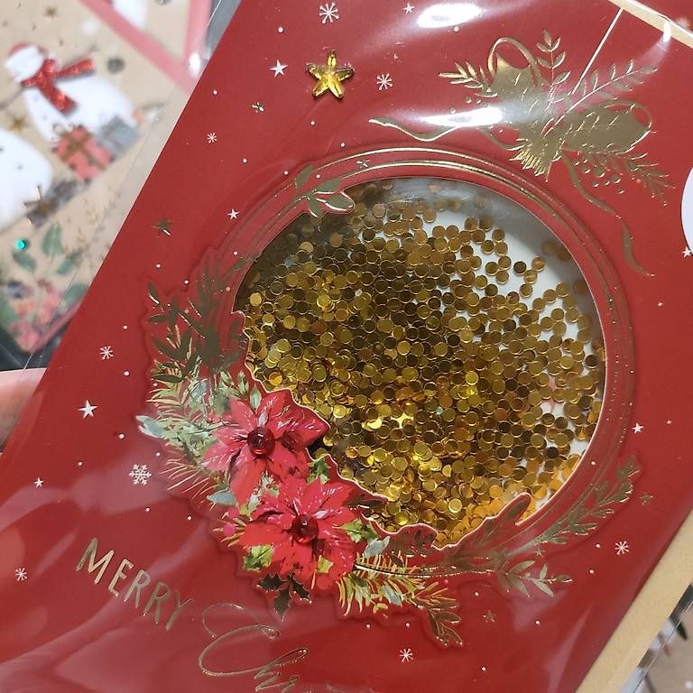 Cartoline: Weihnachtskarte mit Spezialeffekt Kugel und Glitzer – Usato da Schaffhausen venduto da tut_85dq 1