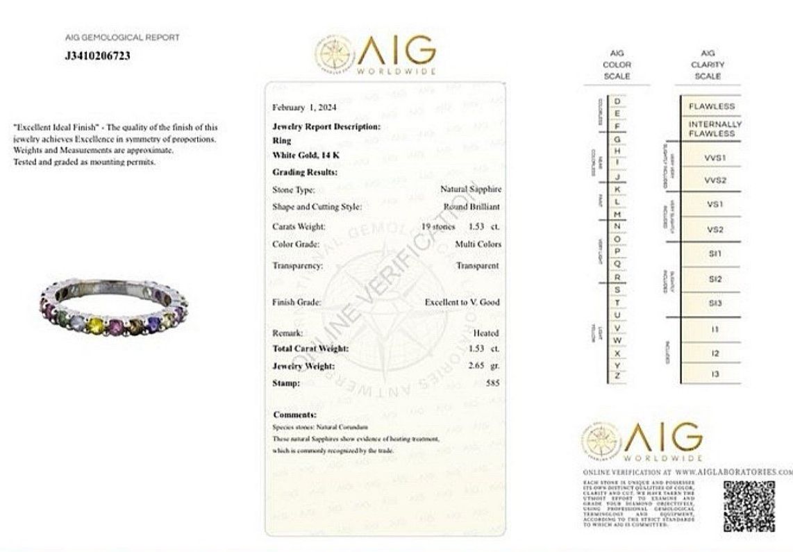 Anelli: 1.53ct Alliance Saphir Ring 14K Weissgold – Nuovo e nell'imballaggio originale da Untersiggenthal venduto da TimeandShine 2